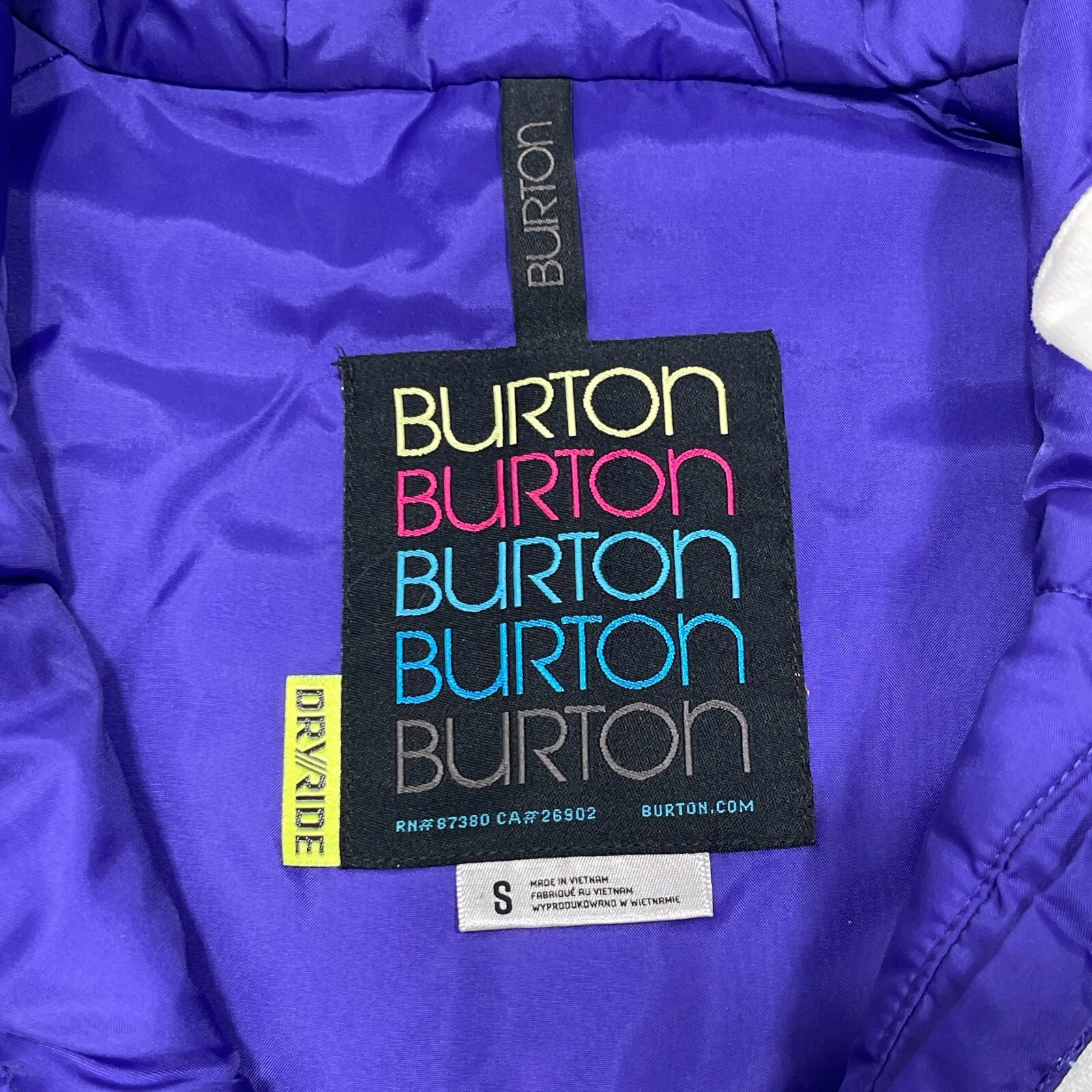 burton snowboard ski winter color block dryride jacket