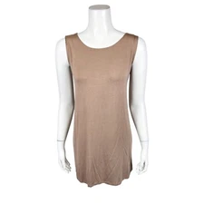 LOGO Layers by Lori Goldstein Rayon Span Crewneck Tank Top Cocoa Medium Size