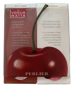 La Voglia Matta Cherry by Perlier 6.7 oz shower gel + 6.7 oz milk BRAND NEW