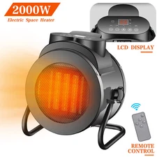 2000W Electric Space Heater Garage Forced Remote Control Hot Air Fan Portable 
