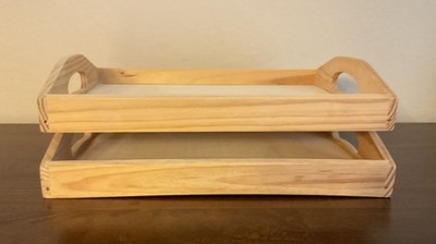 Unfinished Wooden Tray with Handles   DIY Craft Projects for Decor/Organization