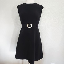 Vintage Talbots Black Stretch Sleeveless A-Line Dress Size 6