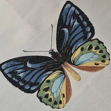 Square by Design BUTTERFLY 25" Woven Fabric Panel Embroidered Craft USA - NEW