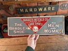 Vintage Original Embossed Advertising Bradley Shoes Tin Sign from Milwaukee