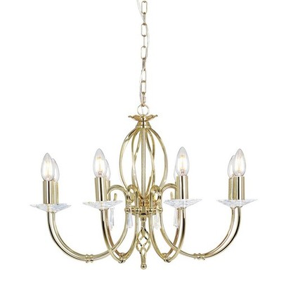 Aegean Kronleuchter Messing poliert  Elstead Lighting AG8-POL-BRASS
