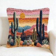 Generic Latch Hook Pillow Kit Cactus 07-Cactus