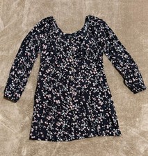 Cotton:On Size Small Black Short Long Sleeve Button Front Lightweight Dress