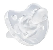 Chicco PhysioForma Soft Silicone Orthodontic Pacifier, 0-2 months, Clear