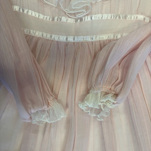 Vintage 1970s Gunne Sax Pink White Lace Dress Youth 8 Made In USA - Picture 2 of 14