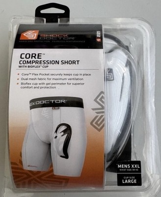 Shock Doctor Core Compression Short with BioFlex Cup Men's XXL 39-43 New