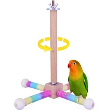 Bird Toy Perch,Parrot Interactive Spinning Toys,Bird Cage Accessories for