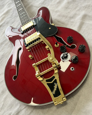 US STOCK Electric Guitar ES 335 Red Semi Hollow Neck HH Pickups Gold Hardware
