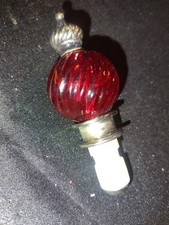 Ancien bouchon de bouteille à vin en verre rouge Godinger plaqué argent