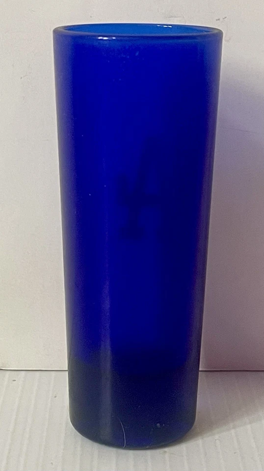 LOS ANGELES DODGERS VINTAGE 4” LA BLUE SHOT GLASS-MLB BASEBALL COLLECTIBLE-BAR - Image 2 of 4