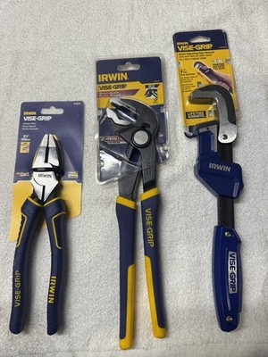 IRWIN VISE-GRIP 3pc CONTRACTOR PACK Lineman GrooveLock Pipe Wrench NEW