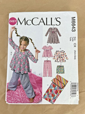 McCall s Easy M6643 Size XS/SMALL