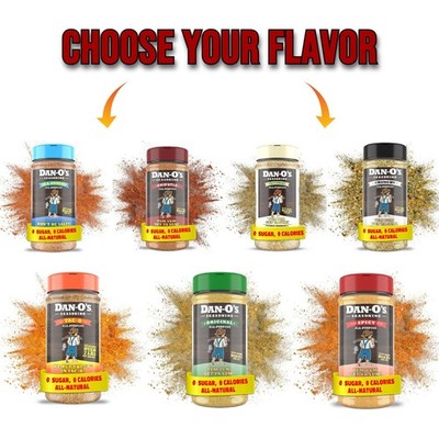 Dan-O's Seasoning, 7.6 oz Bottle, All Purpose Seasoning for Pizza, Select Flavor