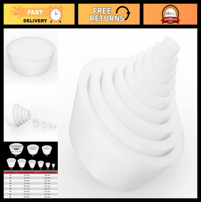 Silicone Filter Adapter Cones Set - 9-Pack Tapered Buchner Funnel Flask Accessor
