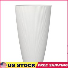 Tall Recycled Resin Planter W/ Drainage Holes Indoor Outdoor Garden Pot New