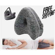 Memory Foam Knee Pillow for Side Sleepers Sciatica Hip Joint Back Pain Relief