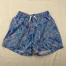 Chubbies Blue Palm Leaf Print Lined Swim Trunks 5.5  Inseam Men  s SMALL
