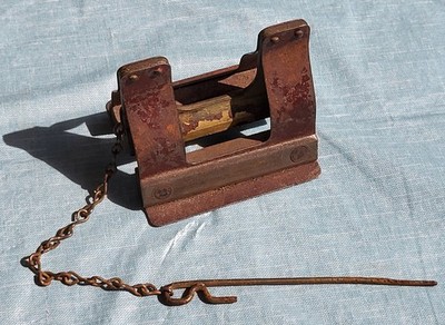 Antique Leather Belt Lacing Vise Tool, Steel, Brass, Vintage Lacer, Hit & Miss