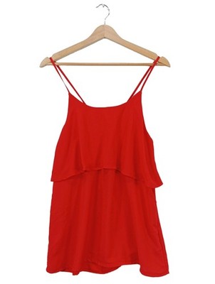 SISTERS POINT Spaghettiträger Top Damen Top Gr. DE 40 rot Casual-Look