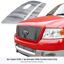 Fits 2004-2005 Ford F-150 Honeycomb Style Billet Grille Combo