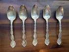 Gorham Strasbourg Sterling Silver Teaspoons (Set of 5) 1897 Monogrammed Antique
