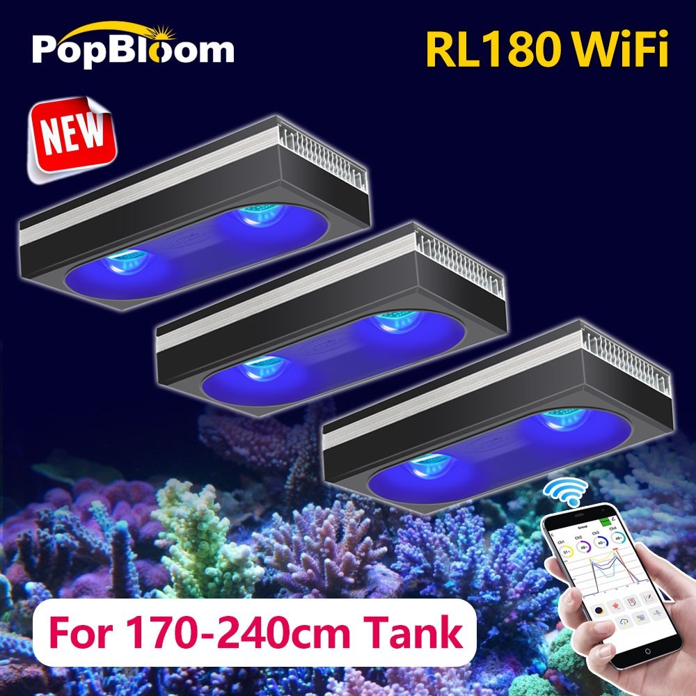 Image of PopBloom 3PCS RL180 Wifi Aquarium Light Reef Aquarium LED Lights for 72in 180cm