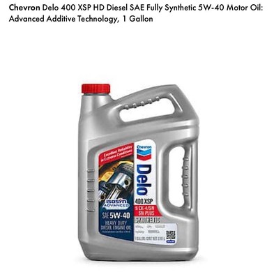 Chevron Delo 400 XSP HD Diesel SAE Fully Synthetic 5W-40 Motor Oil, 1 Gallon