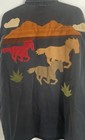 Vintage Y2K Moxie Men's Western Shirt Faded Black Horse Applique Santa Fe Sz L — photo 7