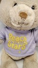 Gund “Reach For The Stars” 12" Message Bear Lavendar T-Shirt Tan Bear NWT — photo 2