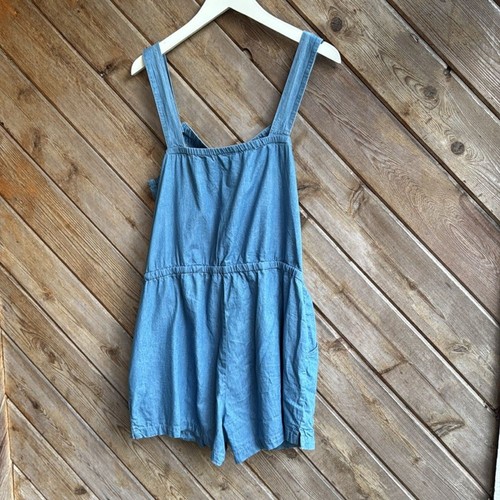 Old Navy Light Blue Denim Romper shorts size large - Picture 3 of 4