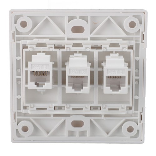 Cat 6 Ethernet-Wandplatte 3 Ports Buchse Auf Buchse -Wandplatte KUI - Afbeelding 8 van 24