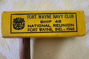 1948 Navy Cane/ Walking Stick -- National Reunion Fort Wayne Navy Club Ship 48