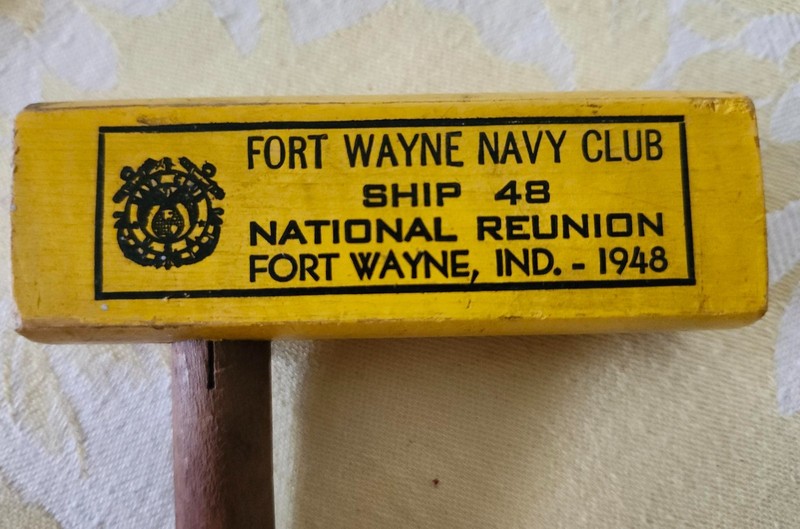 1948 Navy Cane/ Walking Stick -- National Reunion Fort Wayne Navy Club Ship 48