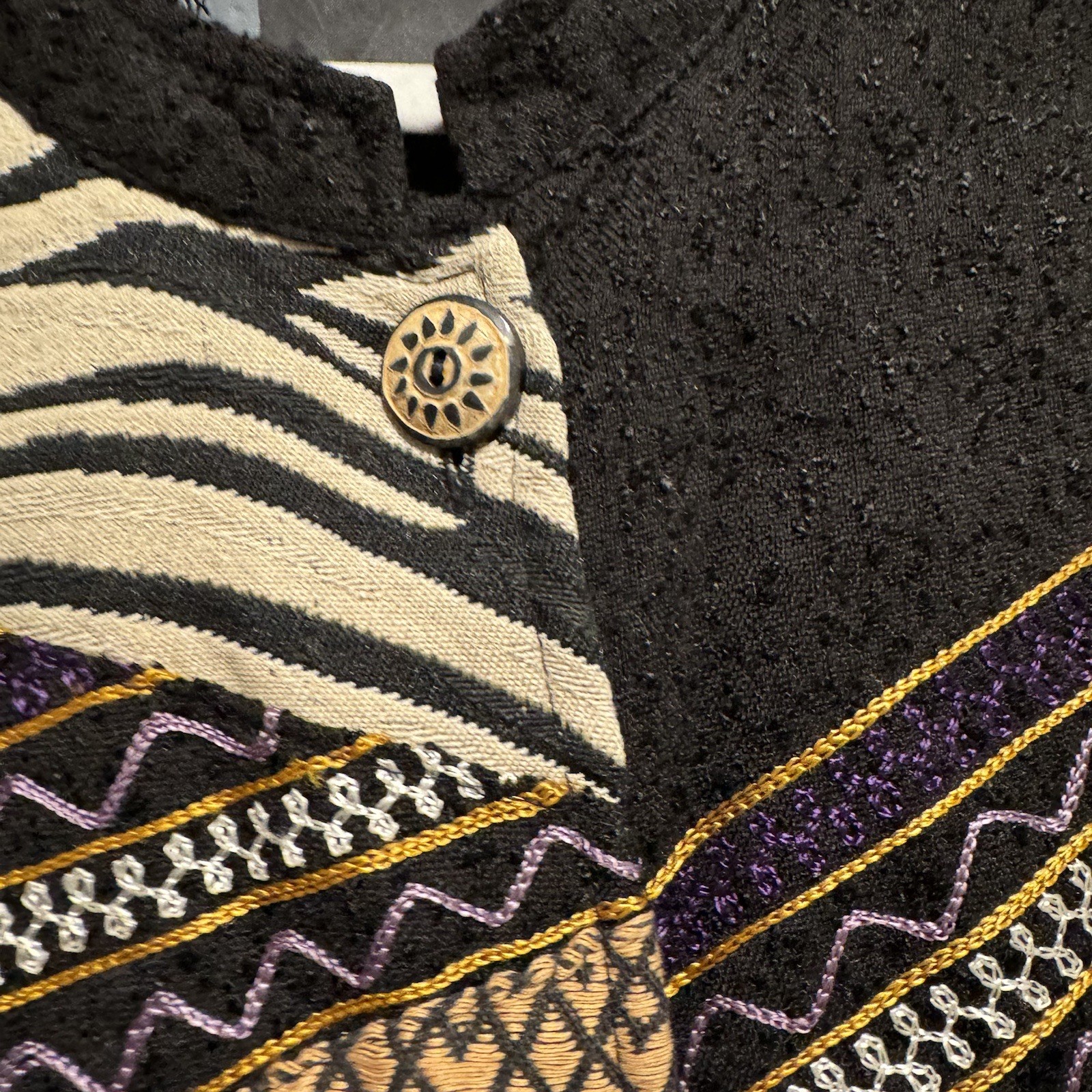 Indigo Moon Patchwork Tapestry Jacket Purple Gold… - image 4