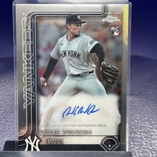 2025 Topps Chrome Will Warren Rookie Debut On-Card Auto #CRDA-WWA Yankees RC. rookie card picture