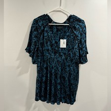 NWT Hatch Women Maternity Blue Black Everly Top Size 2