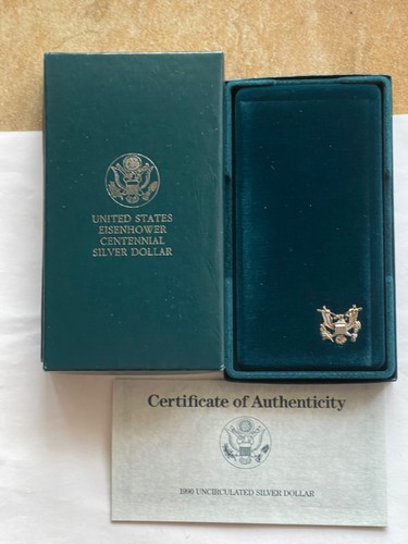 1990-W Eisenhower Centennial silver dollar  W/COA & OGP 90 % Silver - Bild 4 von 4