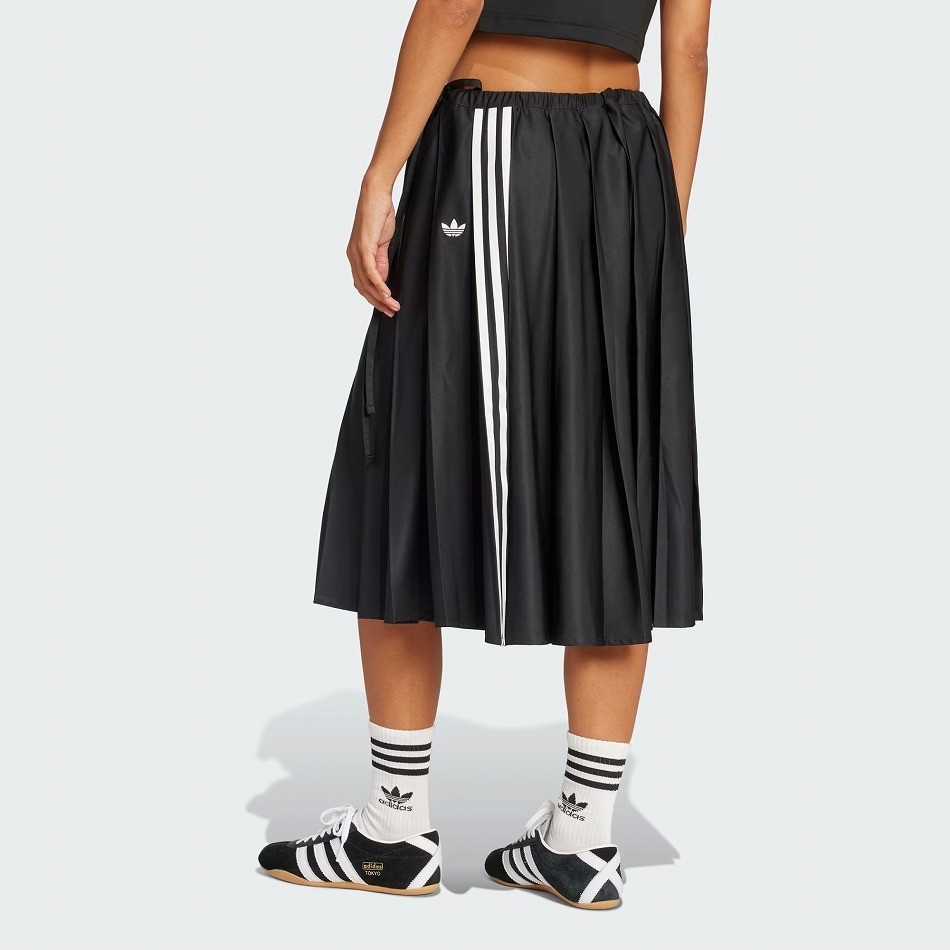 Adidas Originals JW0114 Ribbon Pleated Maxi Skirt Black Wome'n