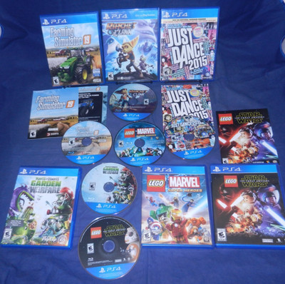 PS4: Farming Simulator 19, Ratchet & Clank, Just Dance 2015,Plants vs Zombies,+