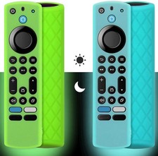 Silicone Remote Case for Fire TV Stick 4K Enhanced w/Lanyard Glow 2 PCS