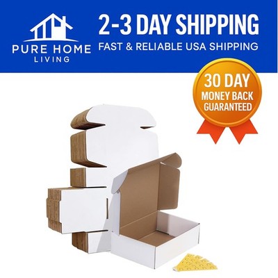 Set of 25 White Shipping Boxes - 10x7x3 Inches, Eco-Friendly Packaging Solutions