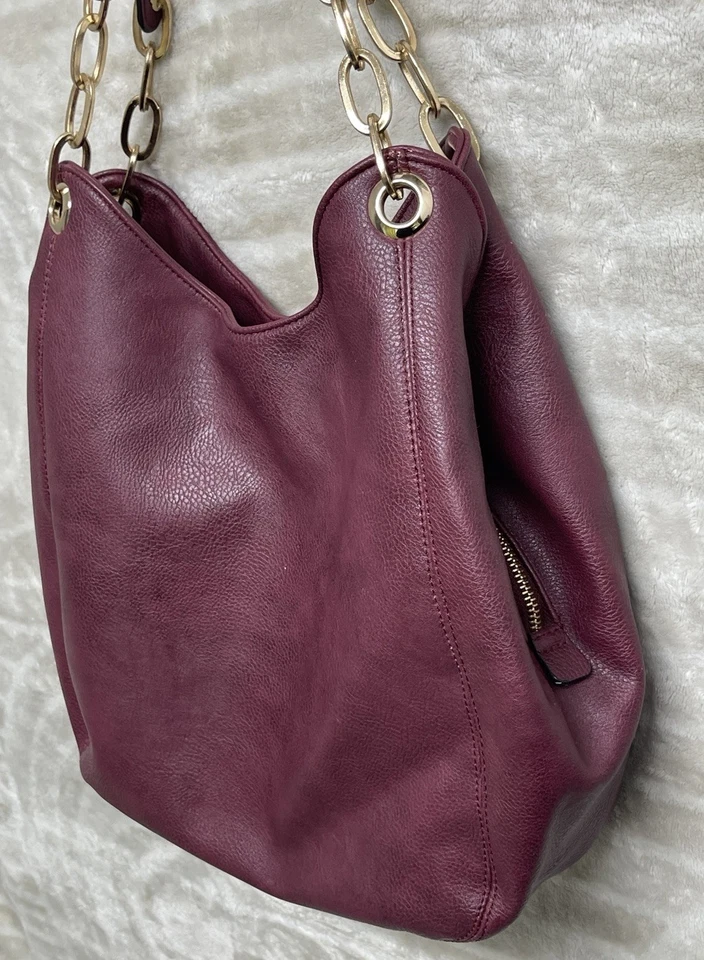 Mia K. Colección Magenta Imitación Cuero Bolso de Hombro Estilo Hobo Bolso de Mano Cartera L Foto 3 de 4