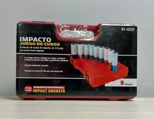 Carlyle Tools 61-0331 NAPA 9-PC 1/2" Socket Set SAE Impact