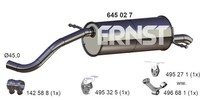 Ernst EndschalldäMpfer (645027) FüR Skoda Fabia I VW Polo II Seat Ibiza III |