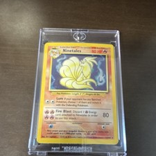 Pokémon TCG Ninetales Base Set Holo Rare 12/102 80 HP Fire Blast Card