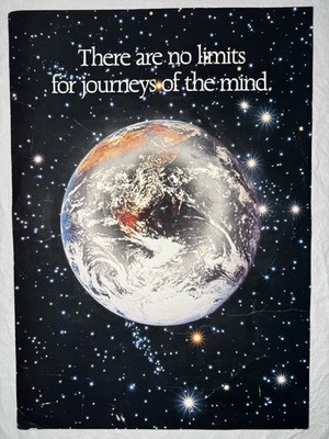 Vintage 1990 Argus Earth Space Poster No Limits Journeys Mind 13.5x19